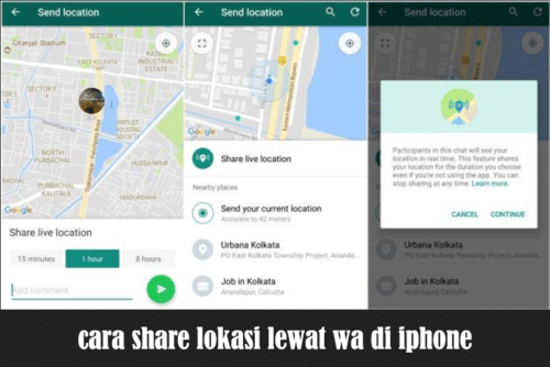 cara share lokasi lewat wa di iphone